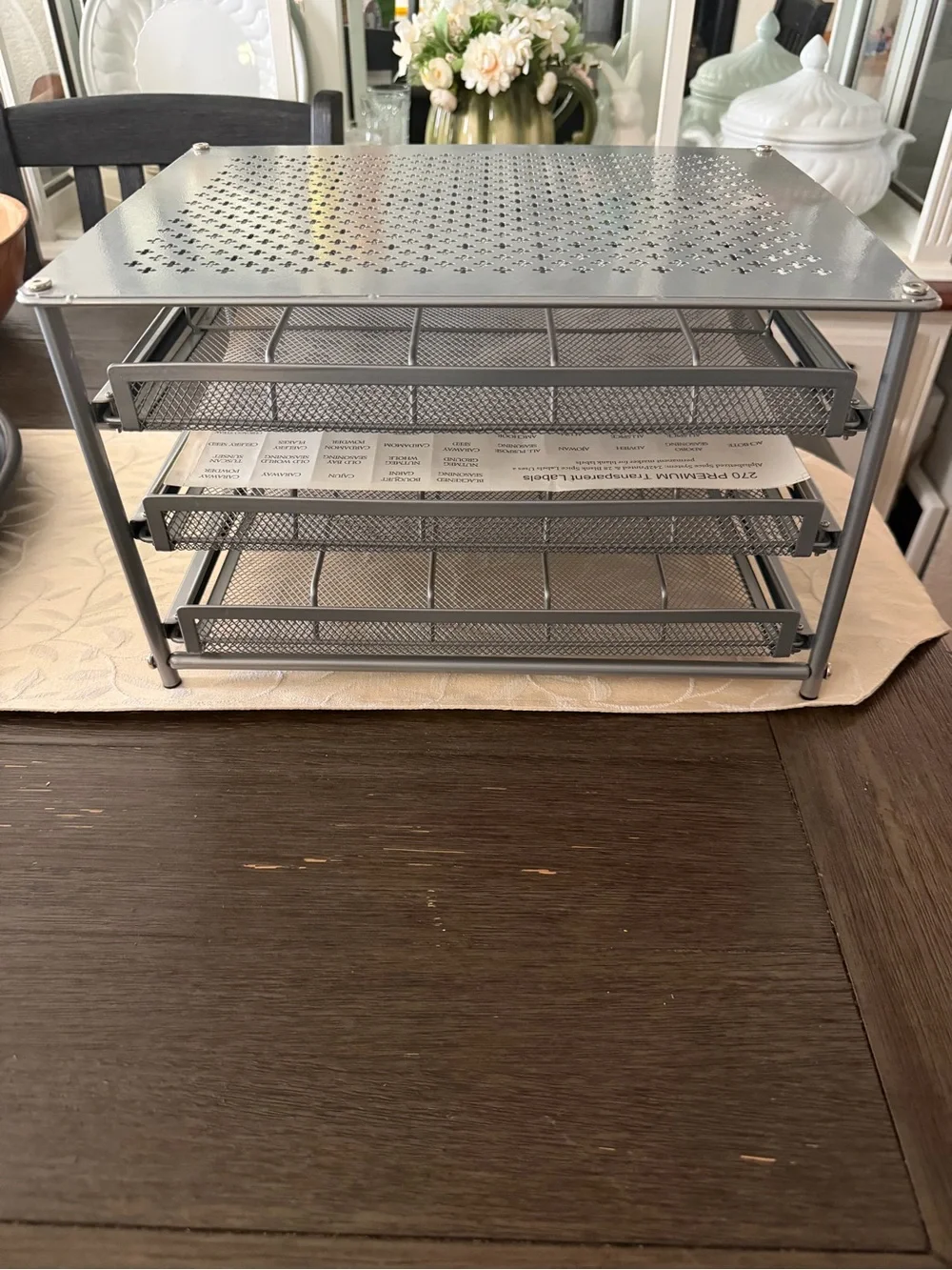 30-Bottle Spice Rack with Drawer Organizers, 3-Tier - Metal